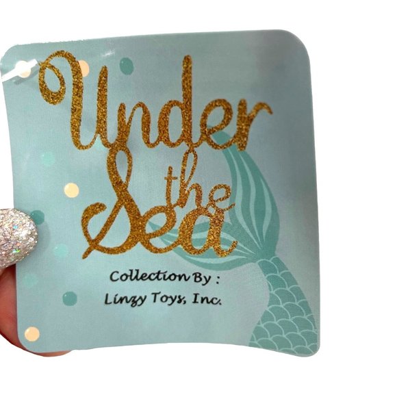 Linzy Toys Mermaid Doll 14” Blue Hair Tail Pink Bikini Shells Gold Starfish - Picture 6 of 13